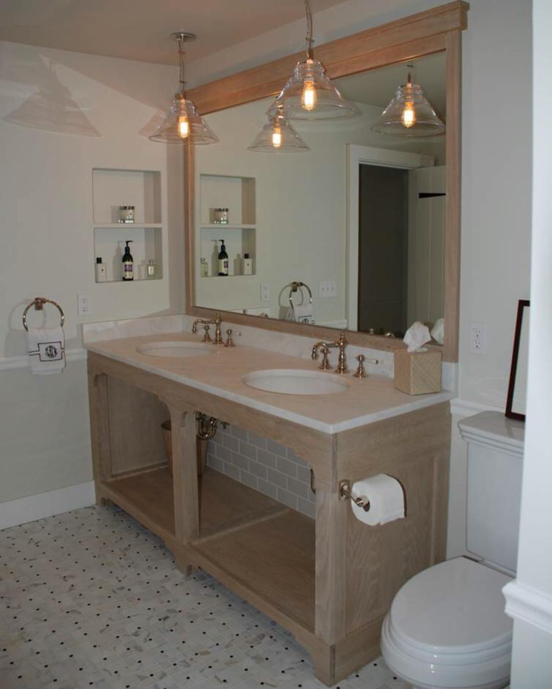 White oak bathroom vanity